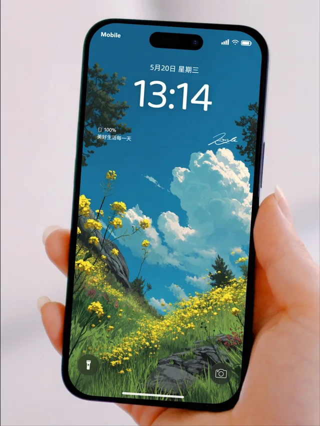 手持 iPhone 壁纸展示
